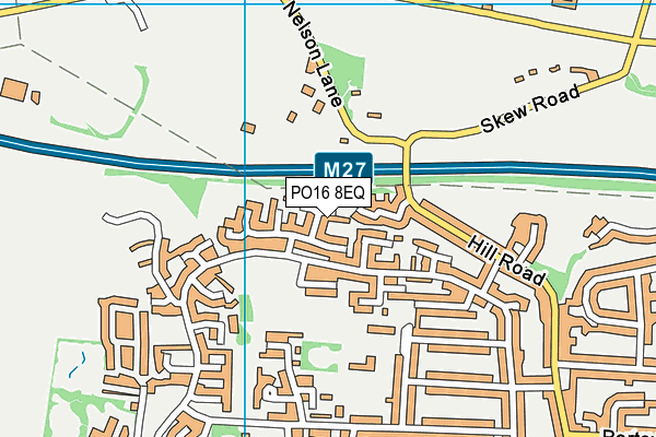 PO16 8EQ map - OS VectorMap District (Ordnance Survey)