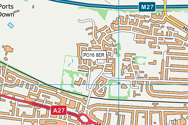 PO16 8ER map - OS VectorMap District (Ordnance Survey)