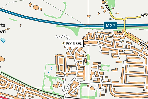 PO16 8EU map - OS VectorMap District (Ordnance Survey)