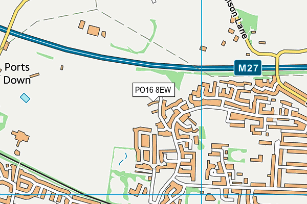 PO16 8EW map - OS VectorMap District (Ordnance Survey)