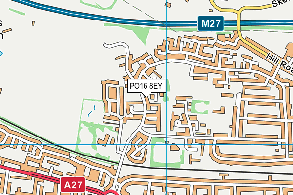 PO16 8EY map - OS VectorMap District (Ordnance Survey)