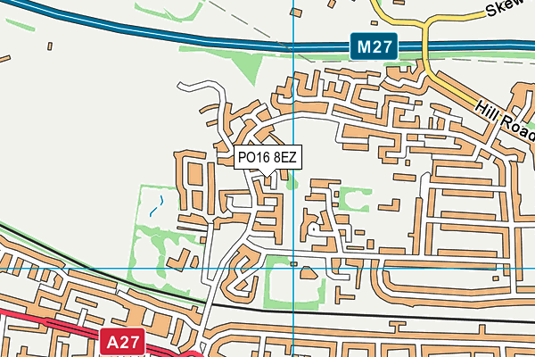 PO16 8EZ map - OS VectorMap District (Ordnance Survey)