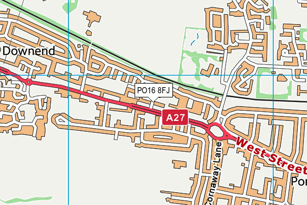 PO16 8FJ map - OS VectorMap District (Ordnance Survey)