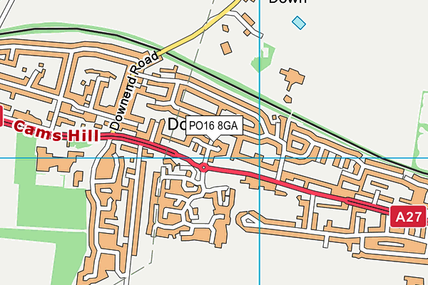 PO16 8GA map - OS VectorMap District (Ordnance Survey)