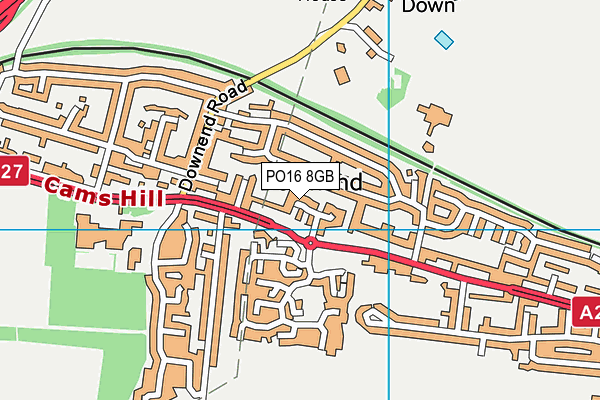 PO16 8GB map - OS VectorMap District (Ordnance Survey)