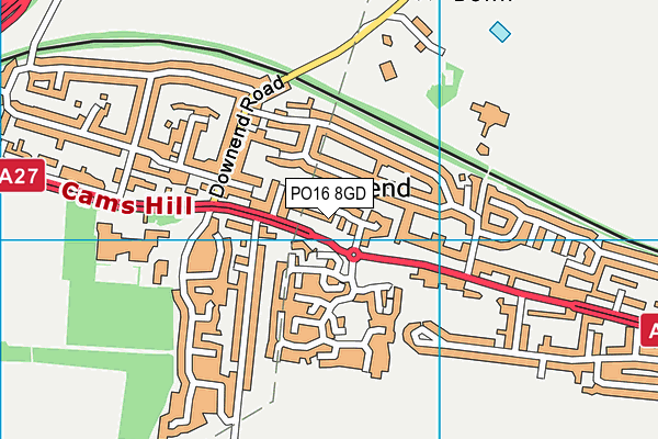 PO16 8GD map - OS VectorMap District (Ordnance Survey)