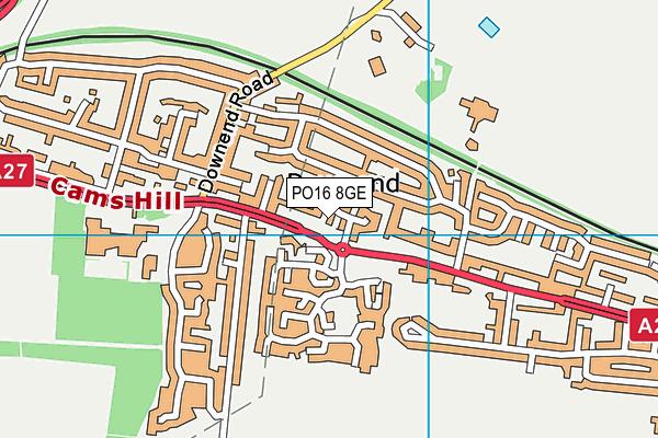 PO16 8GE map - OS VectorMap District (Ordnance Survey)