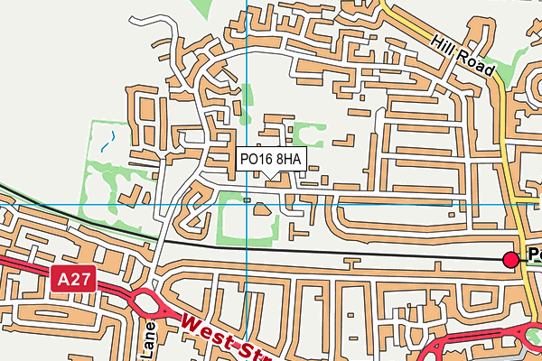 PO16 8HA map - OS VectorMap District (Ordnance Survey)