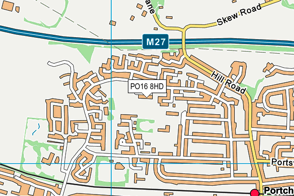 PO16 8HD map - OS VectorMap District (Ordnance Survey)