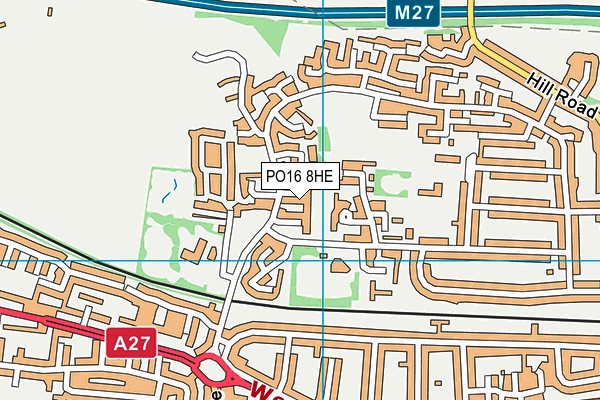 PO16 8HE map - OS VectorMap District (Ordnance Survey)