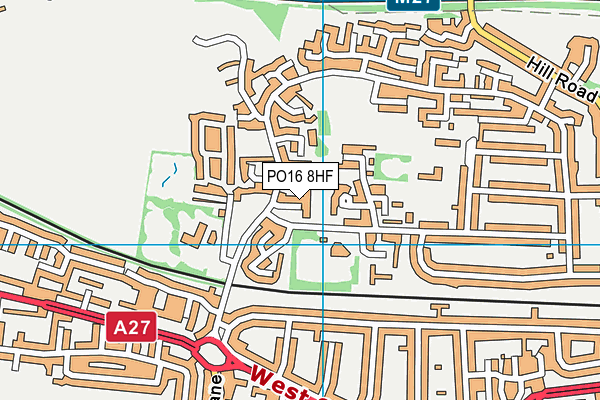 PO16 8HF map - OS VectorMap District (Ordnance Survey)