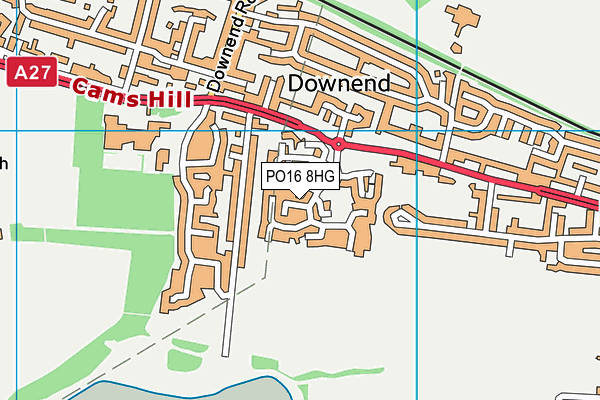 PO16 8HG map - OS VectorMap District (Ordnance Survey)