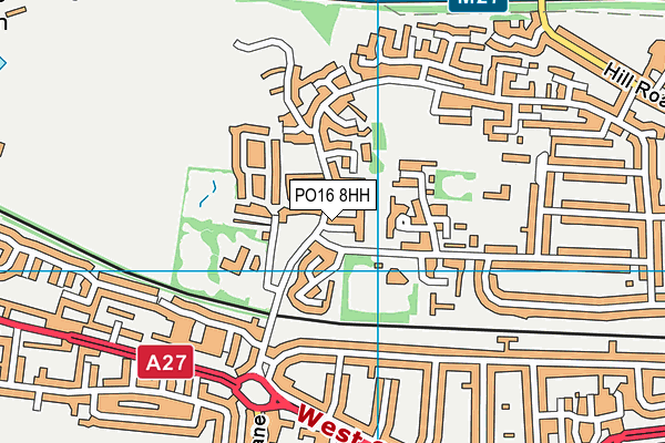 PO16 8HH map - OS VectorMap District (Ordnance Survey)