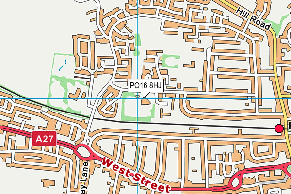 PO16 8HJ map - OS VectorMap District (Ordnance Survey)
