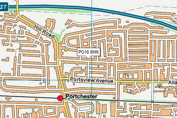 PO16 8HN map - OS VectorMap District (Ordnance Survey)