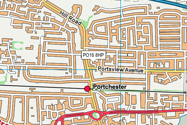 PO16 8HP map - OS VectorMap District (Ordnance Survey)