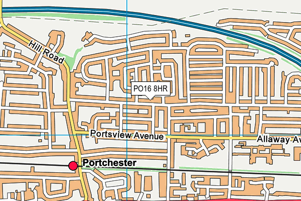 PO16 8HR map - OS VectorMap District (Ordnance Survey)