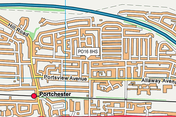 PO16 8HS map - OS VectorMap District (Ordnance Survey)