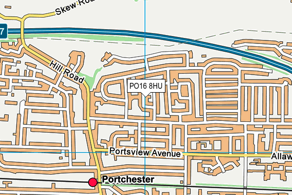 PO16 8HU map - OS VectorMap District (Ordnance Survey)