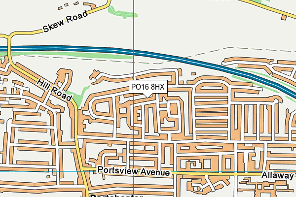 PO16 8HX map - OS VectorMap District (Ordnance Survey)