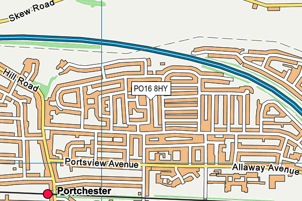 PO16 8HY map - OS VectorMap District (Ordnance Survey)