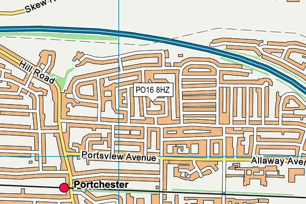 PO16 8HZ map - OS VectorMap District (Ordnance Survey)