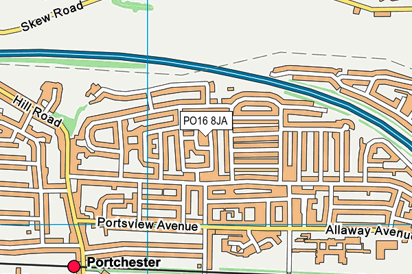 PO16 8JA map - OS VectorMap District (Ordnance Survey)