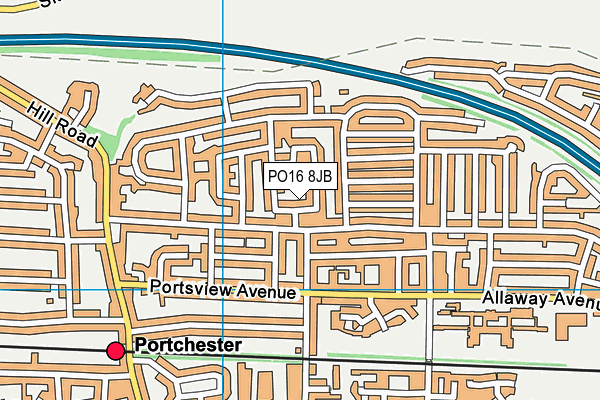 PO16 8JB map - OS VectorMap District (Ordnance Survey)