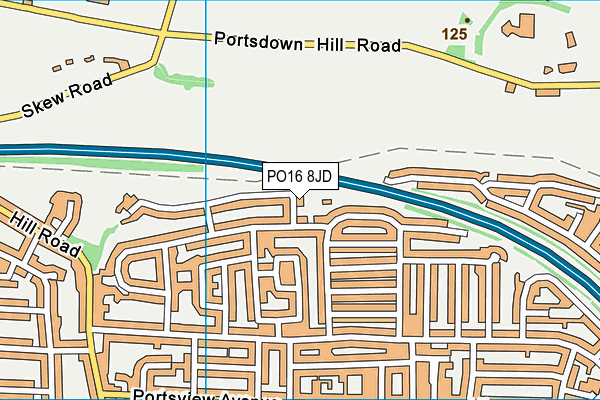 PO16 8JD map - OS VectorMap District (Ordnance Survey)