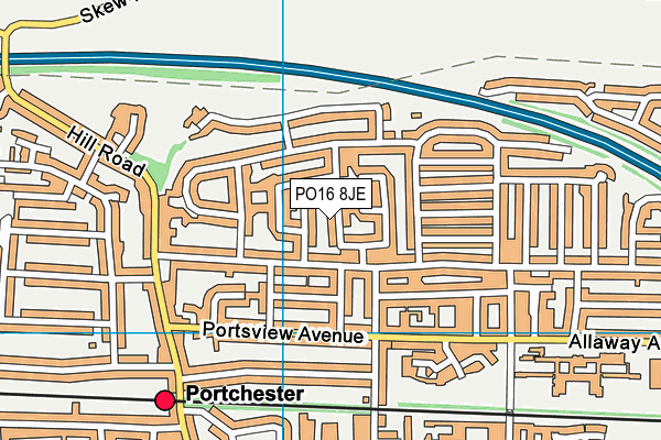 PO16 8JE map - OS VectorMap District (Ordnance Survey)