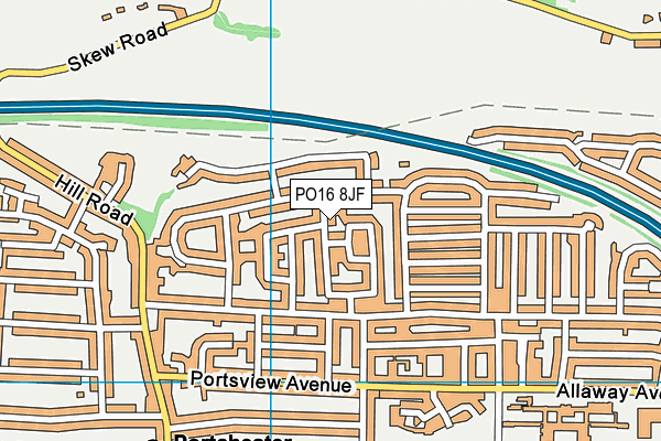 PO16 8JF map - OS VectorMap District (Ordnance Survey)