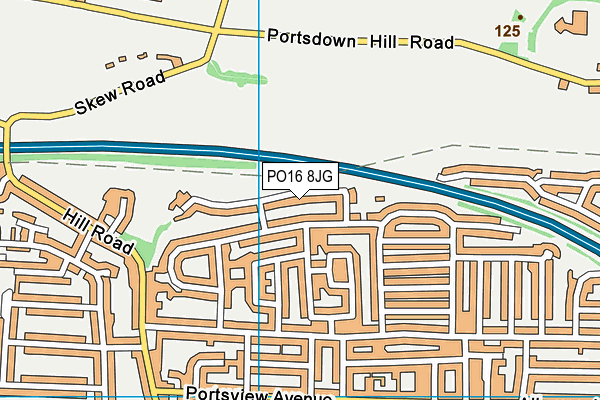 PO16 8JG map - OS VectorMap District (Ordnance Survey)