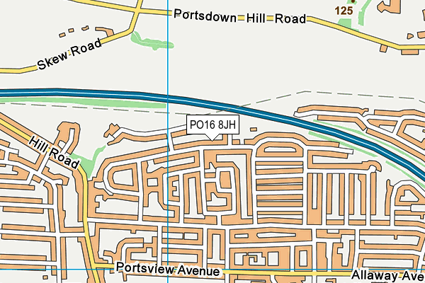 PO16 8JH map - OS VectorMap District (Ordnance Survey)