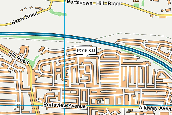 PO16 8JJ map - OS VectorMap District (Ordnance Survey)