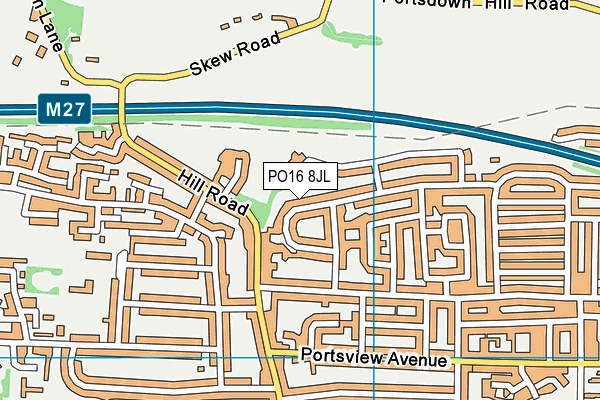 PO16 8JL map - OS VectorMap District (Ordnance Survey)