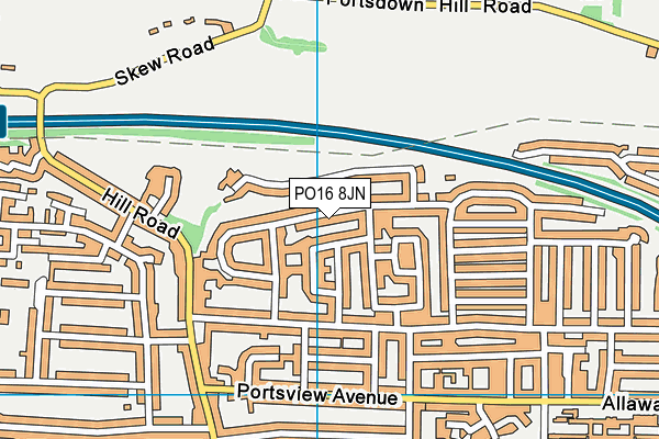 PO16 8JN map - OS VectorMap District (Ordnance Survey)