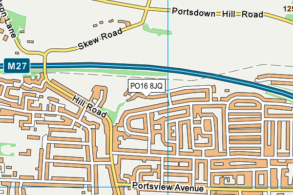 PO16 8JQ map - OS VectorMap District (Ordnance Survey)