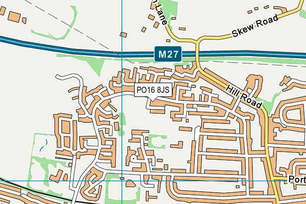 PO16 8JS map - OS VectorMap District (Ordnance Survey)