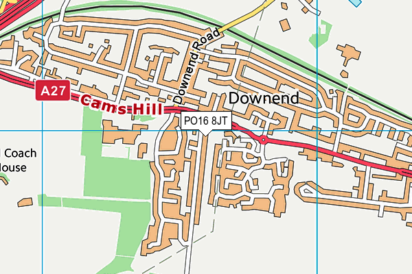 PO16 8JT map - OS VectorMap District (Ordnance Survey)