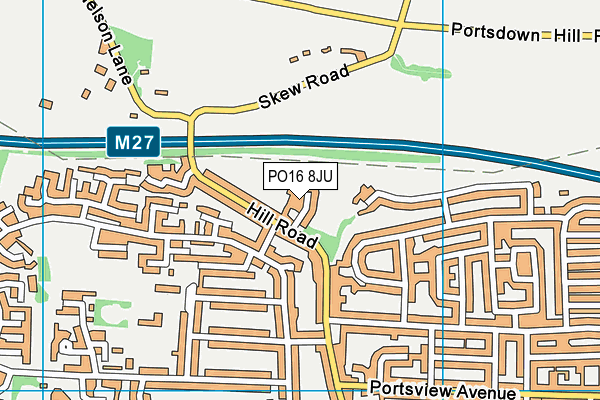 PO16 8JU map - OS VectorMap District (Ordnance Survey)