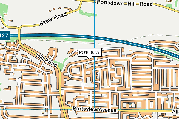 PO16 8JW map - OS VectorMap District (Ordnance Survey)