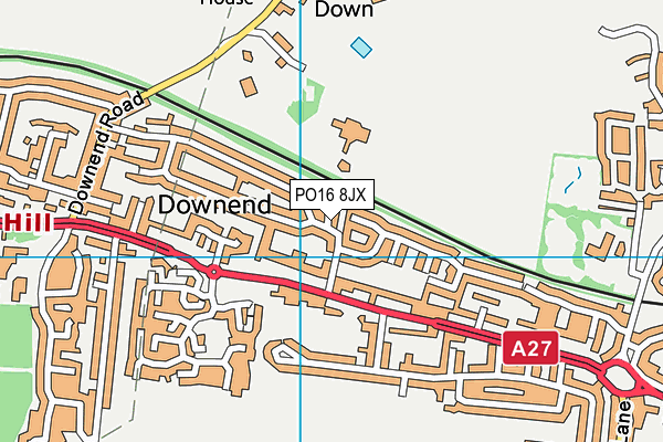 PO16 8JX map - OS VectorMap District (Ordnance Survey)