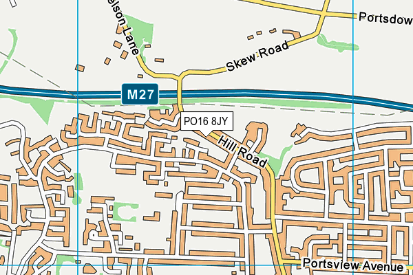 PO16 8JY map - OS VectorMap District (Ordnance Survey)