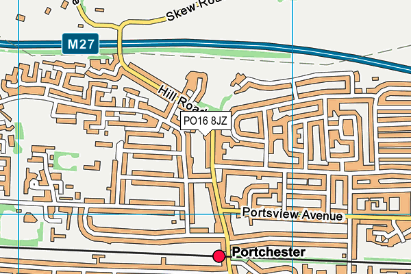 PO16 8JZ map - OS VectorMap District (Ordnance Survey)