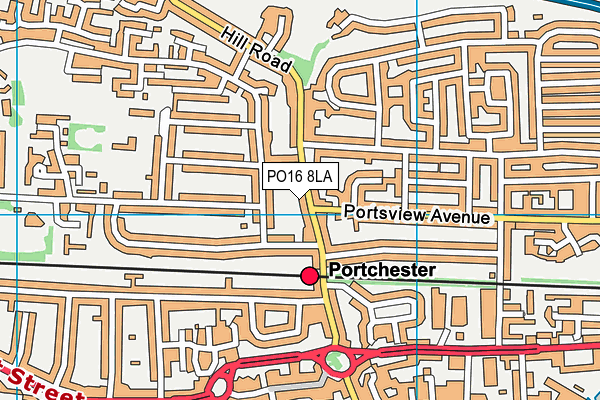 PO16 8LA map - OS VectorMap District (Ordnance Survey)