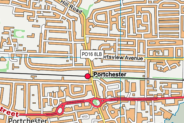 PO16 8LB map - OS VectorMap District (Ordnance Survey)