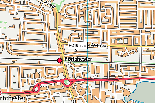 PO16 8LE map - OS VectorMap District (Ordnance Survey)