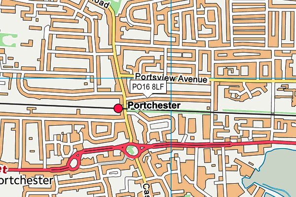 PO16 8LF map - OS VectorMap District (Ordnance Survey)