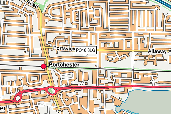 PO16 8LG map - OS VectorMap District (Ordnance Survey)