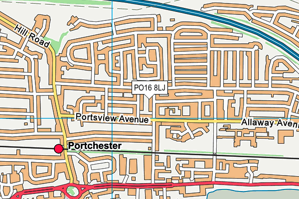 PO16 8LJ map - OS VectorMap District (Ordnance Survey)